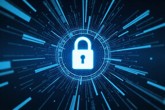 Digital privacy concept with padlock and data