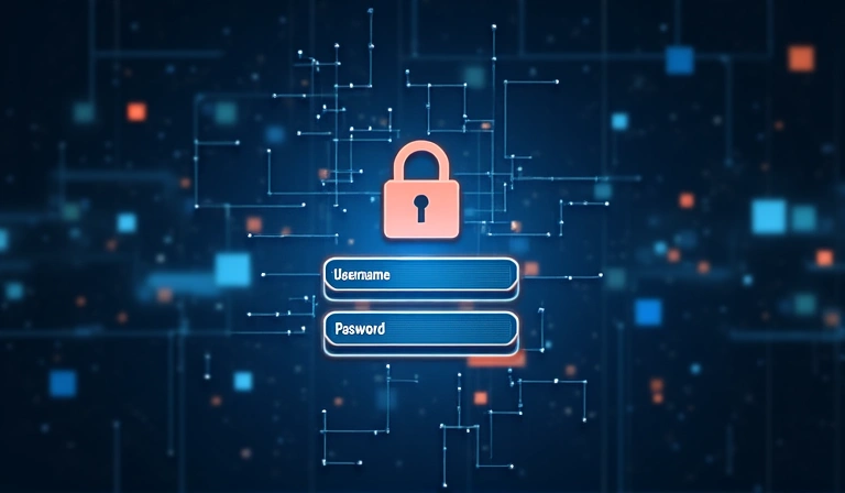 Secure user account login screen